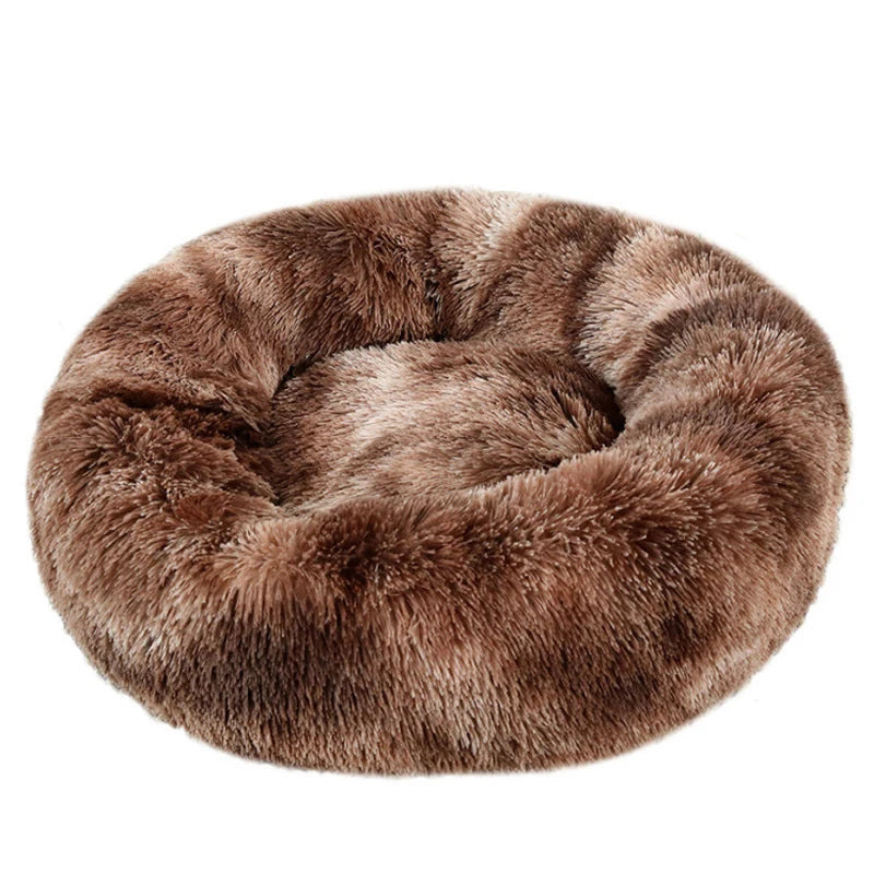 Round Pet Bed for Large Dog Bed Donut Long Plush Cat Bed for Medium Dog House Winter Warm Sleeping Pet Kennel Removable Dog Sofa