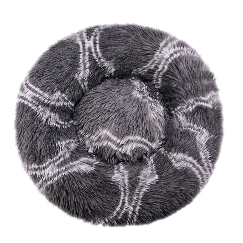 Round Pet Bed for Large Dog Bed Donut Long Plush Cat Bed for Medium Dog House Winter Warm Sleeping Pet Kennel Removable Dog Sofa
