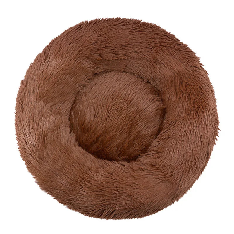 Round Pet Bed for Large Dog Bed Donut Long Plush Cat Bed for Medium Dog House Winter Warm Sleeping Pet Kennel Removable Dog Sofa