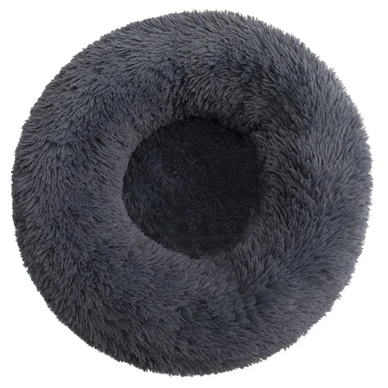 Round Pet Bed for Large Dog Bed Donut Long Plush Cat Bed for Medium Dog House Winter Warm Sleeping Pet Kennel Removable Dog Sofa